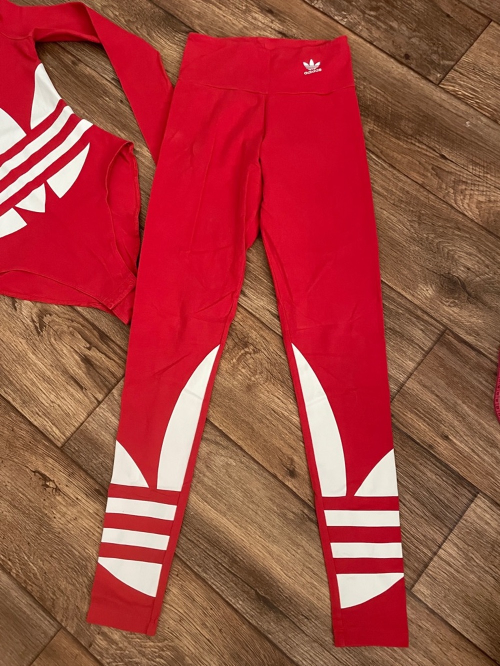 adidas Red Bodysuit and Leggings Women Size XS
